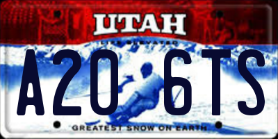 UT license plate A206TS