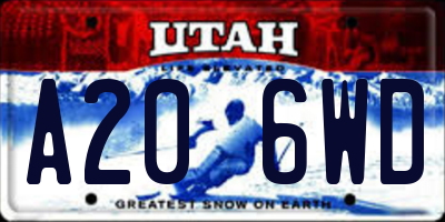 UT license plate A206WD