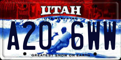 UT license plate A206WW