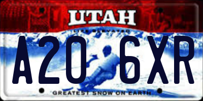 UT license plate A206XR