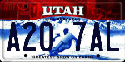 UT license plate A207AL