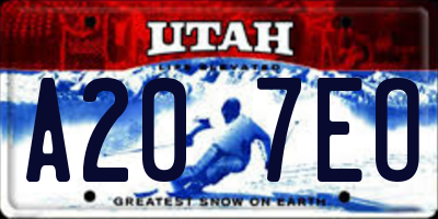 UT license plate A207EO