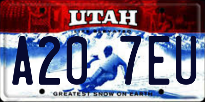UT license plate A207EU