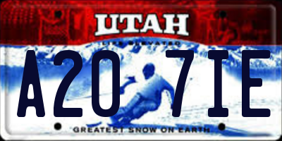 UT license plate A207IE