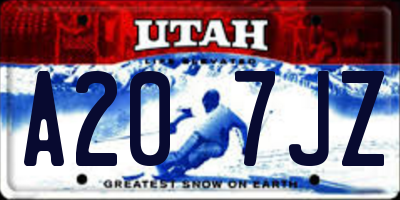 UT license plate A207JZ