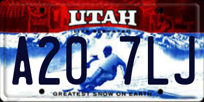 UT license plate A207LJ