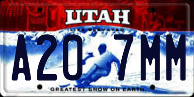 UT license plate A207MM