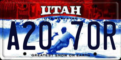 UT license plate A207OR