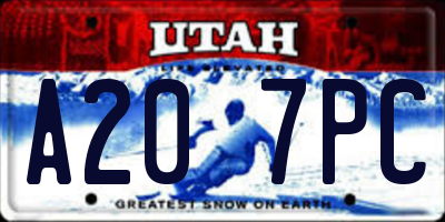 UT license plate A207PC