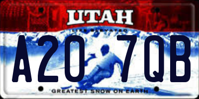 UT license plate A207QB
