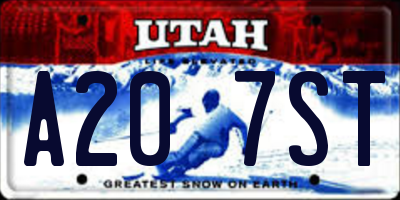 UT license plate A207ST