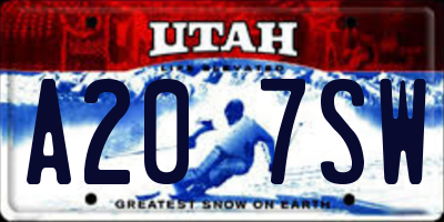 UT license plate A207SW