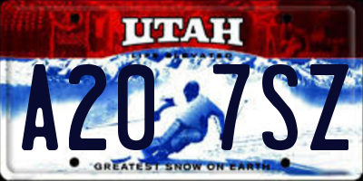 UT license plate A207SZ
