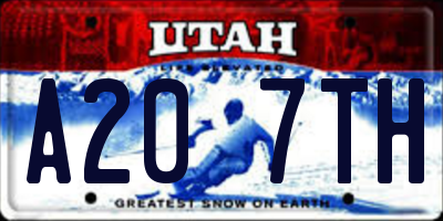 UT license plate A207TH