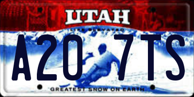 UT license plate A207TS