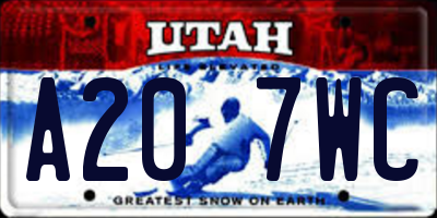 UT license plate A207WC