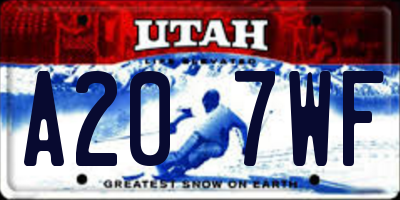 UT license plate A207WF