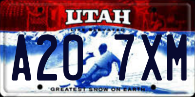 UT license plate A207XM