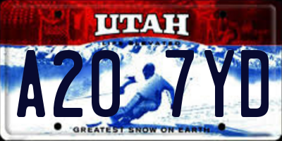 UT license plate A207YD