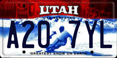 UT license plate A207YL