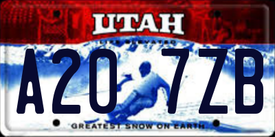 UT license plate A207ZB