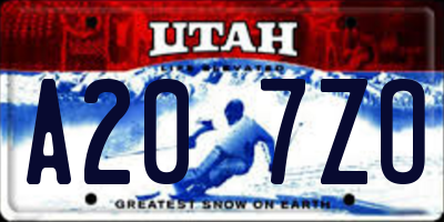 UT license plate A207ZO