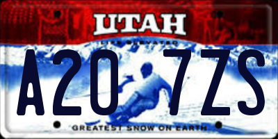 UT license plate A207ZS