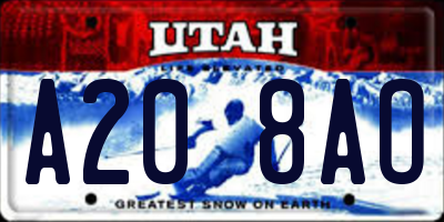 UT license plate A208AO