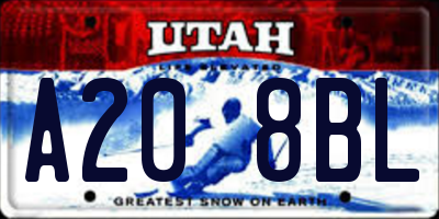 UT license plate A208BL