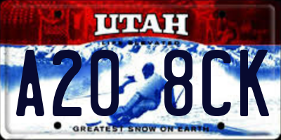 UT license plate A208CK