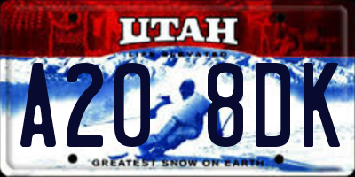 UT license plate A208DK
