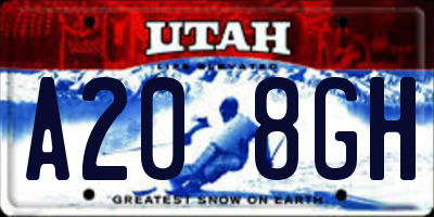 UT license plate A208GH