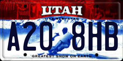 UT license plate A208HB