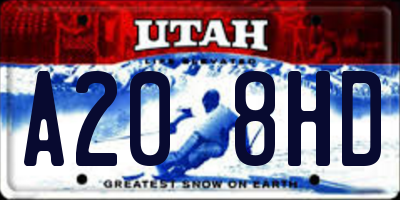 UT license plate A208HD