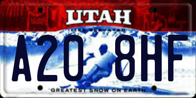 UT license plate A208HF