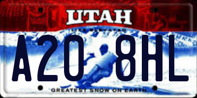 UT license plate A208HL
