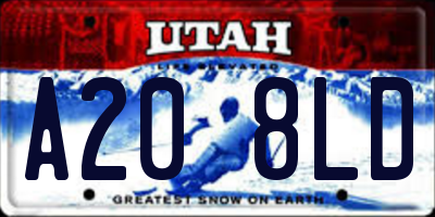 UT license plate A208LD