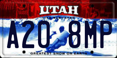 UT license plate A208MP
