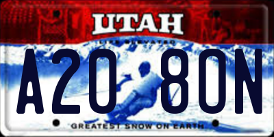 UT license plate A208ON