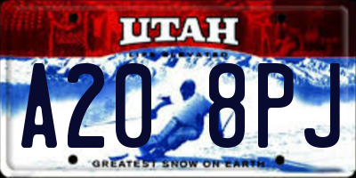 UT license plate A208PJ