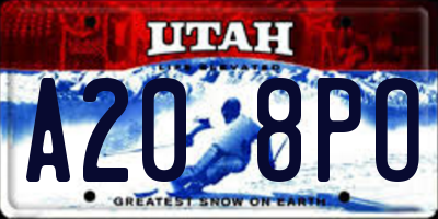 UT license plate A208PO