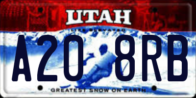 UT license plate A208RB