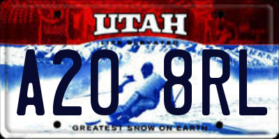 UT license plate A208RL