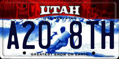 UT license plate A208TH