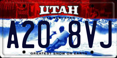UT license plate A208VJ