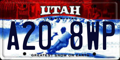 UT license plate A208WP