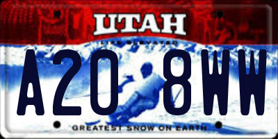 UT license plate A208WW