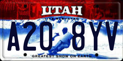 UT license plate A208YV