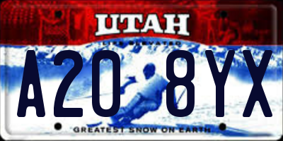 UT license plate A208YX