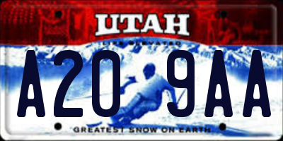 UT license plate A209AA